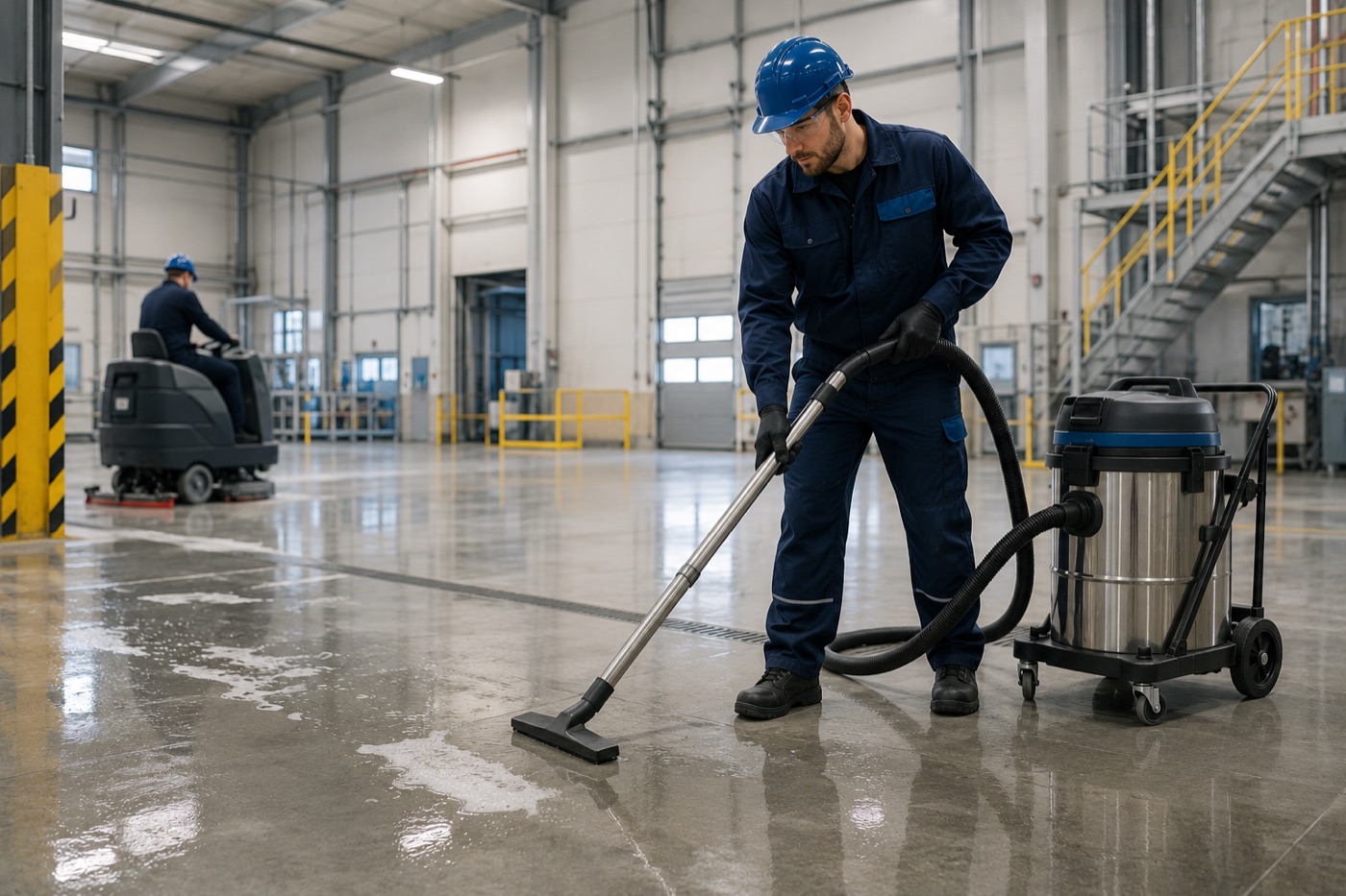 Industriereinigung von Hallen und Produktion