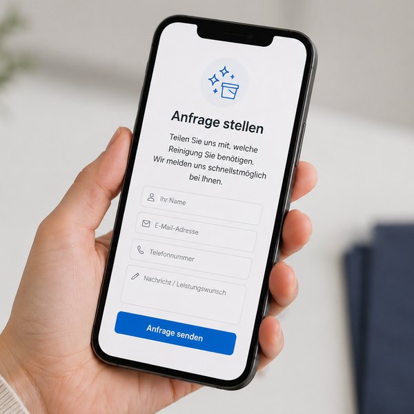 Anfrage stellen — Anfrageformular von VALOR Service auf dem Smartphone
