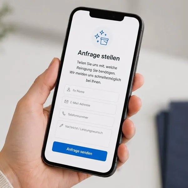 Anfrage stellen — Anfrageformular von VALOR Service auf dem Smartphone
